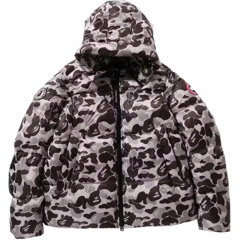 BAPE X Canada Goose Camouflage Flip Puffer Jacket with Hood